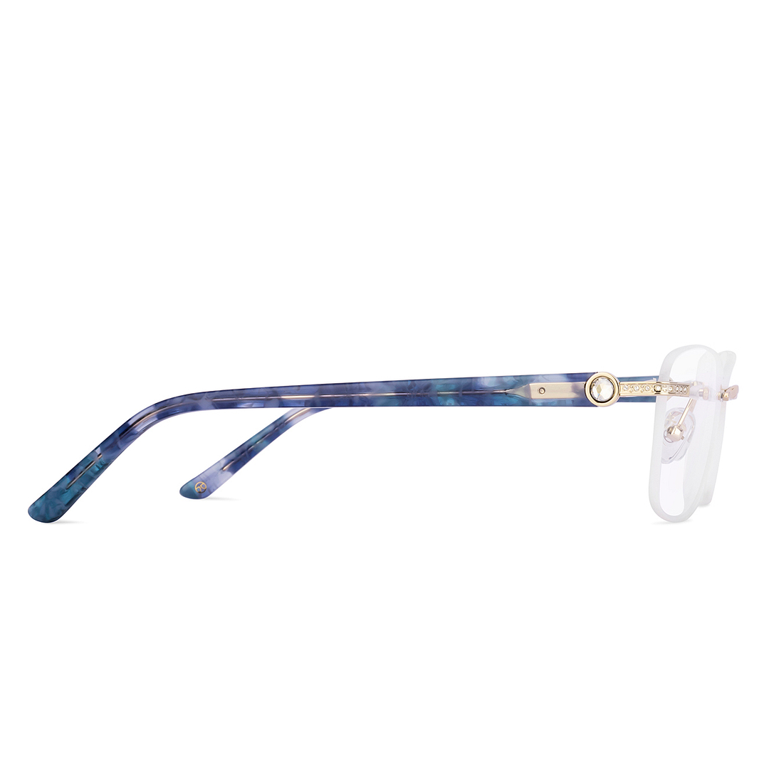 John Jacobs Gold Rimless Rectangle left side