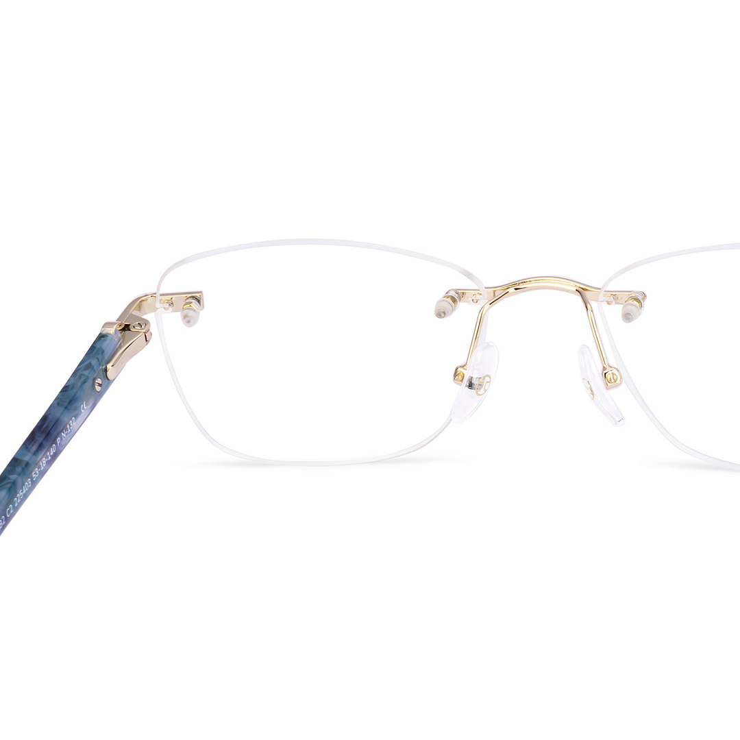 John Jacobs Gold Rimless Rectangle right side