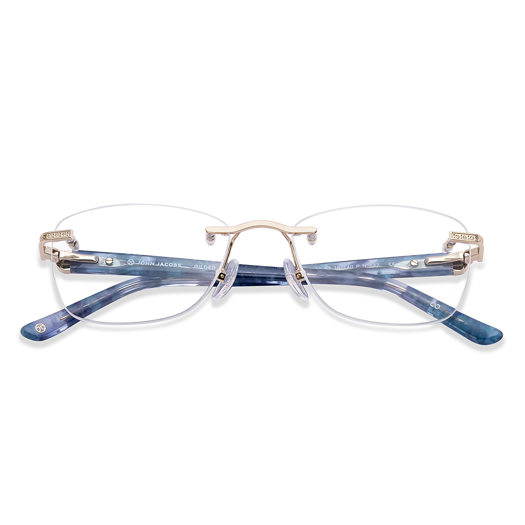 John Jacobs Gold Rimless Rectangle left side