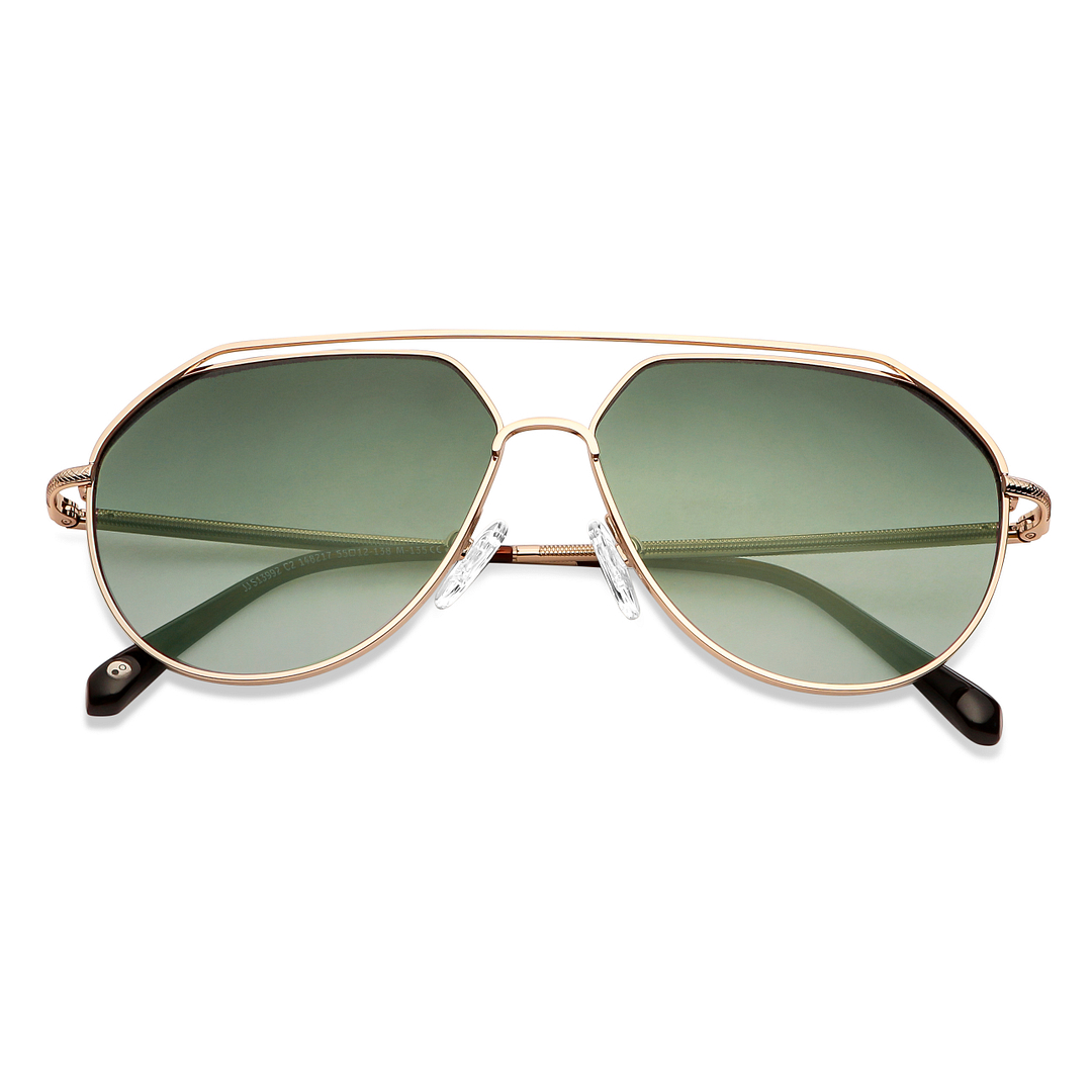 John Jacobs Online Gold Full Rim Aviator left side
