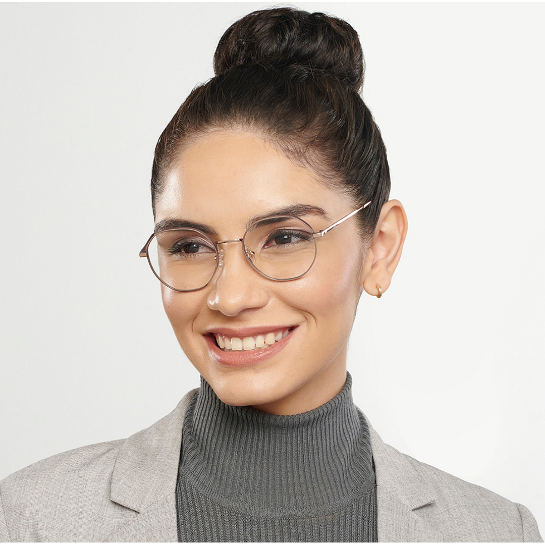 John Jacobs Online Gold Full Rim Round left side