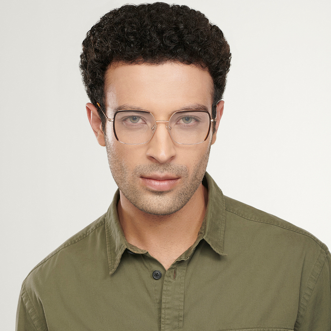 John Jacobs Online Gold Full Rim Square left side