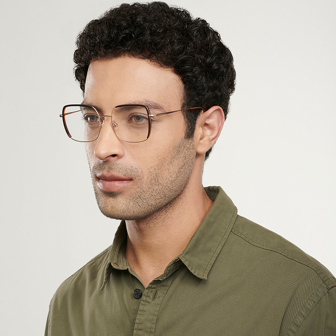 John Jacobs Online Gold Full Rim Square right side