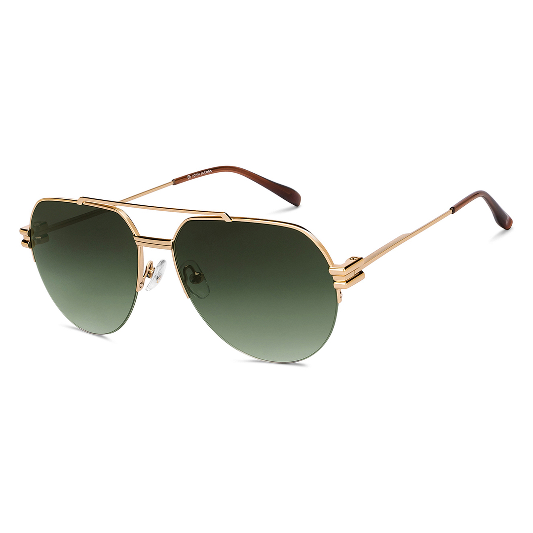 Gold Brown Green Gradient Half Rim Aviator John Jacobs JJ Tints JJ
