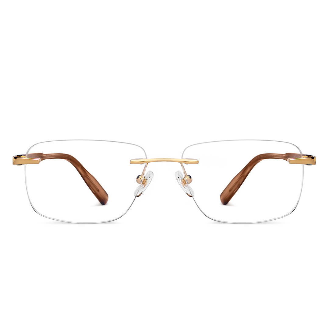John Jacobs Online Gold Rimless Rectangle left side