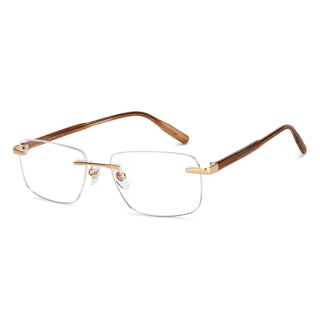 John Jacobs Online Gold Rimless Rectangle right side