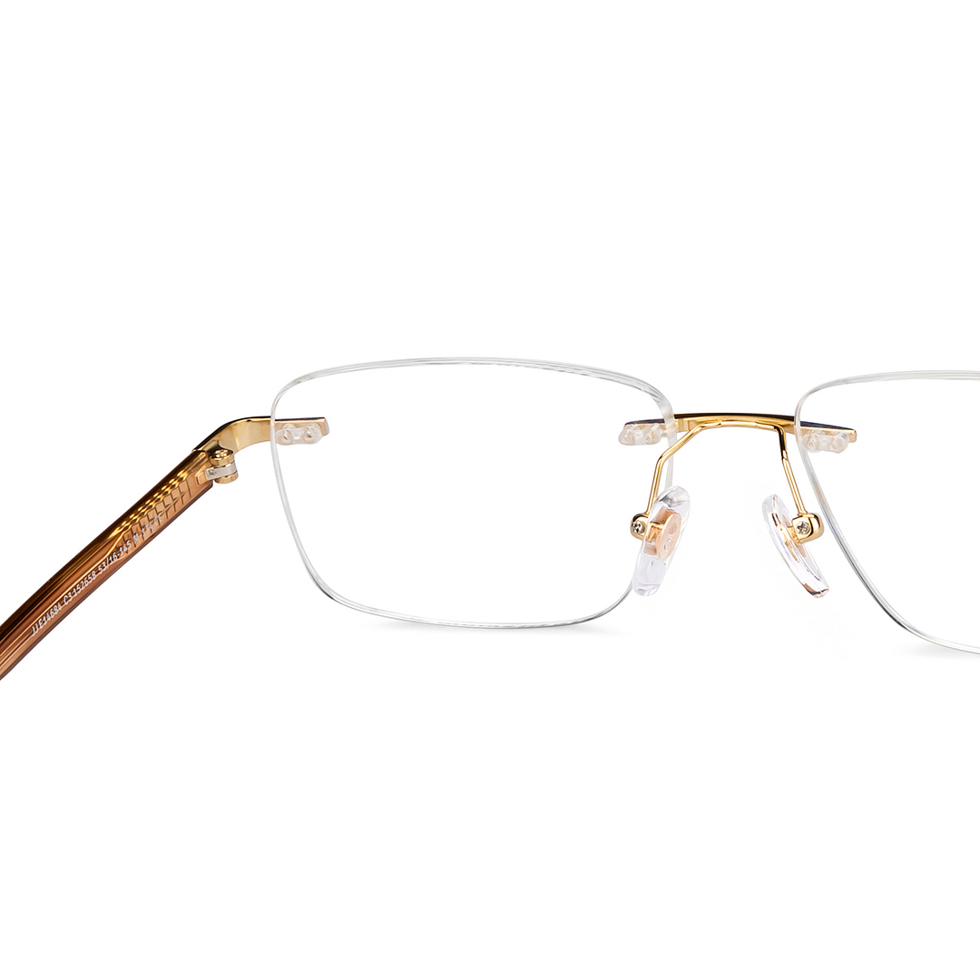 John Jacobs Online Gold Rimless Rectangle right side