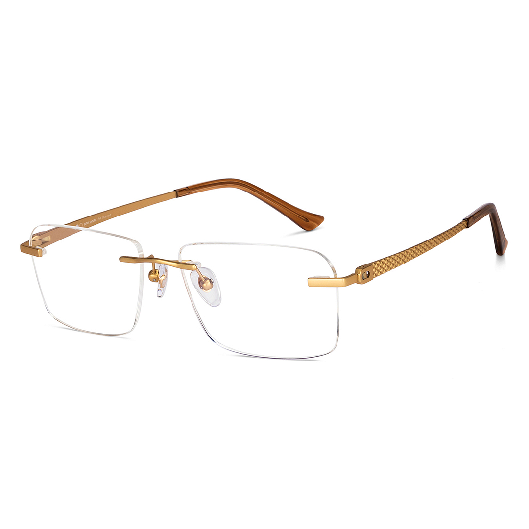 John Jacobs Gold Rimless Rectangle right side