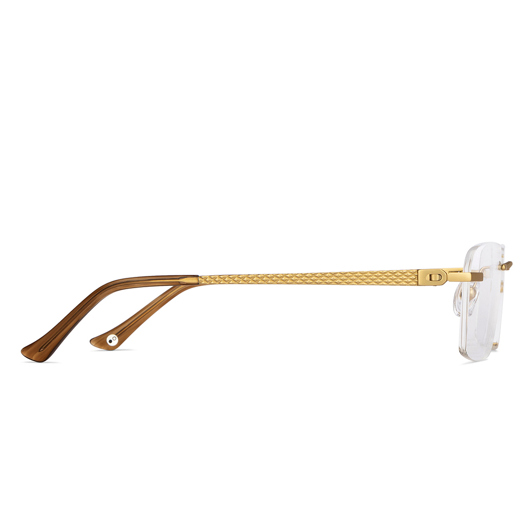 John Jacobs Gold Rimless Rectangle left side