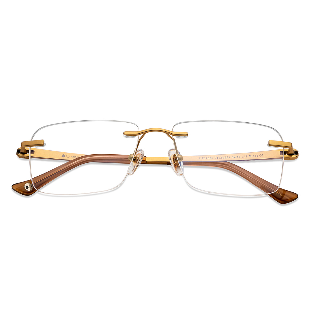 John Jacobs Gold Rimless Rectangle left side