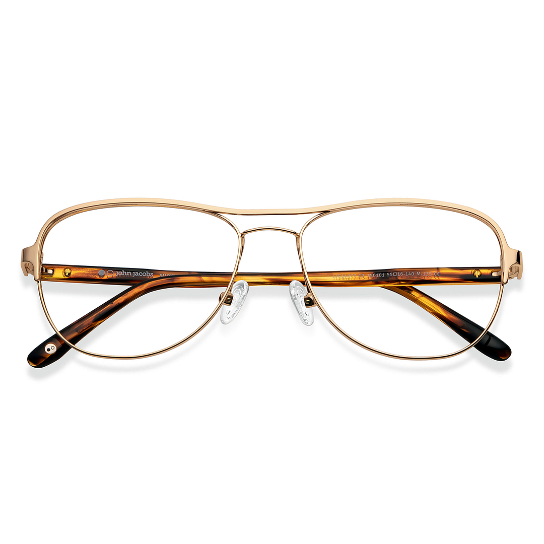 John Jacobs Online Gold Full Rim Aviator left side