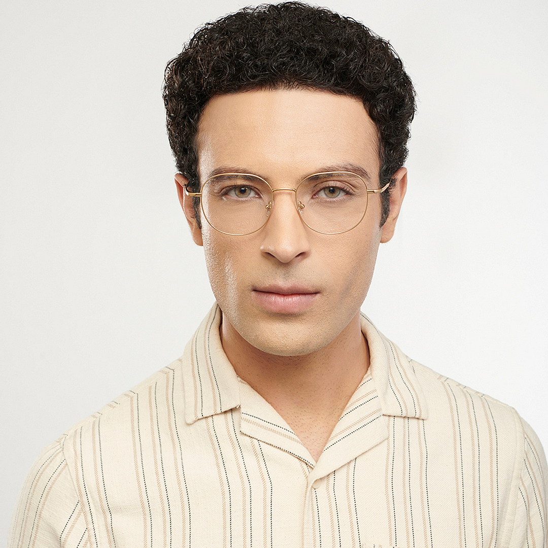 John Jacobs Online Gold Full Rim Round left side