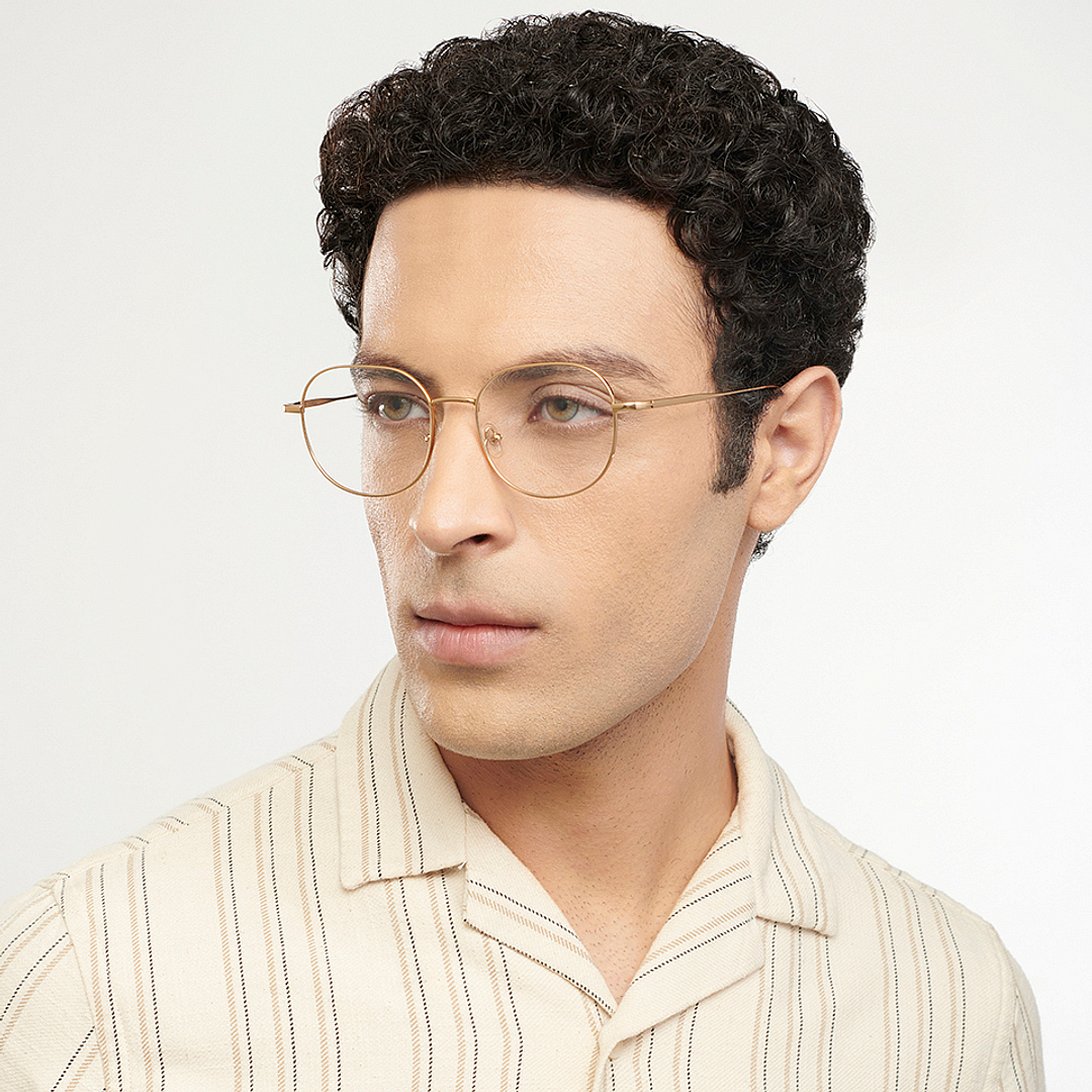 John Jacobs Online Gold Full Rim Round right side