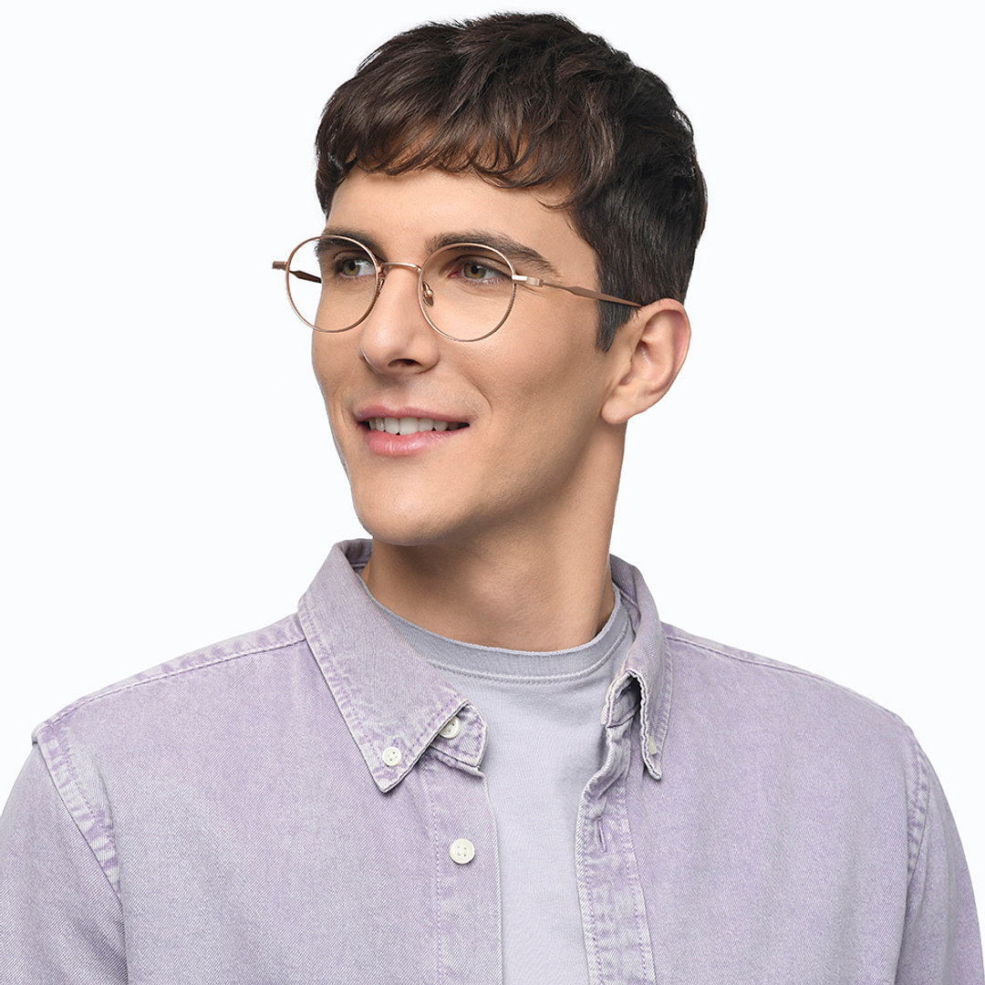 John Jacobs Online Gold Full Rim Round left side