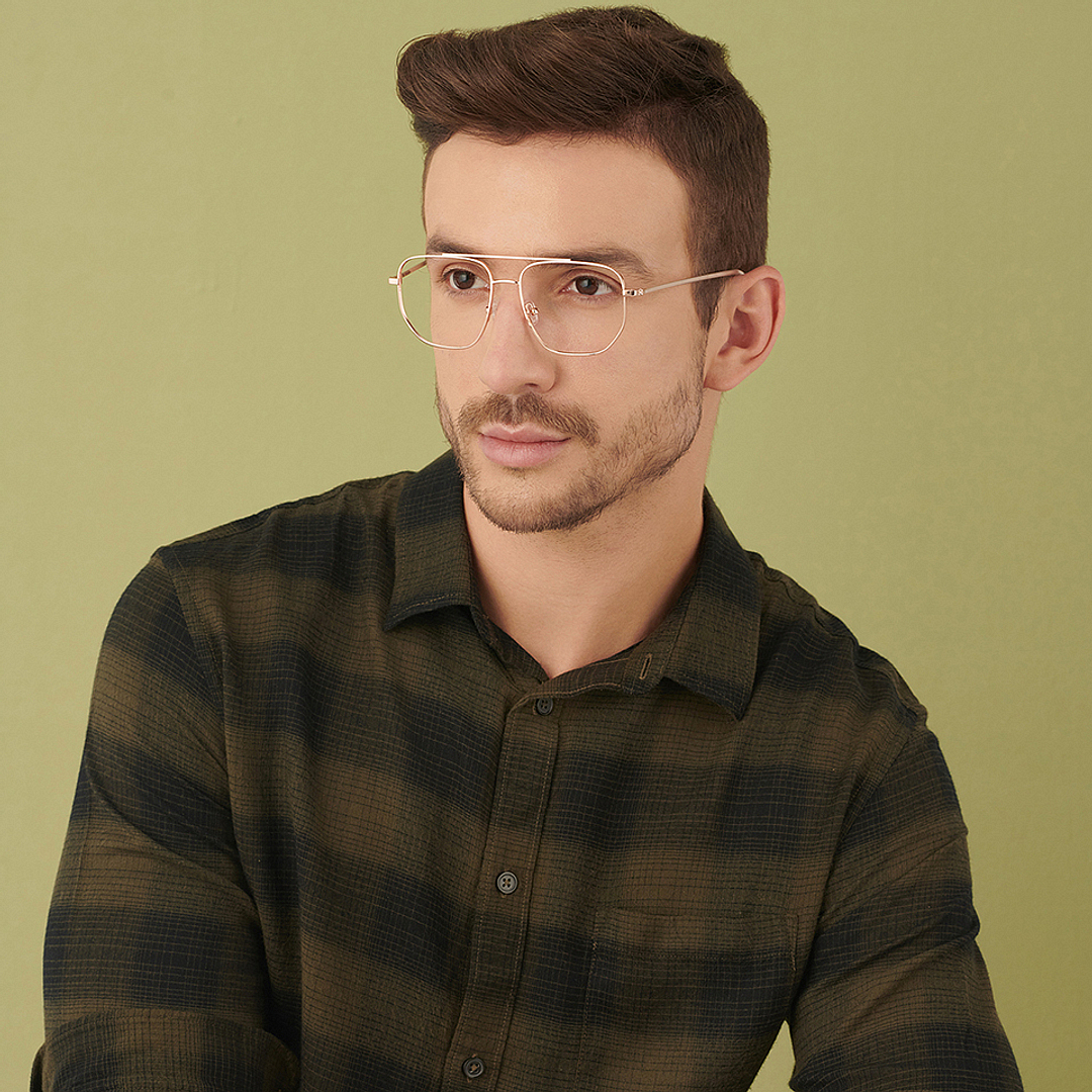 John Jacobs Online Gold Full Rim Square right side