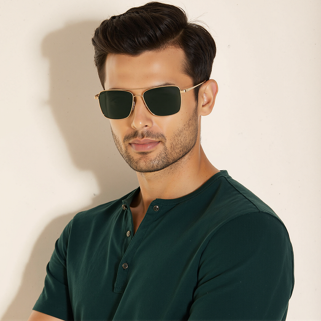 Gold Green Full Rim Square John Jacobs JJ Tints JJ S12473-C3