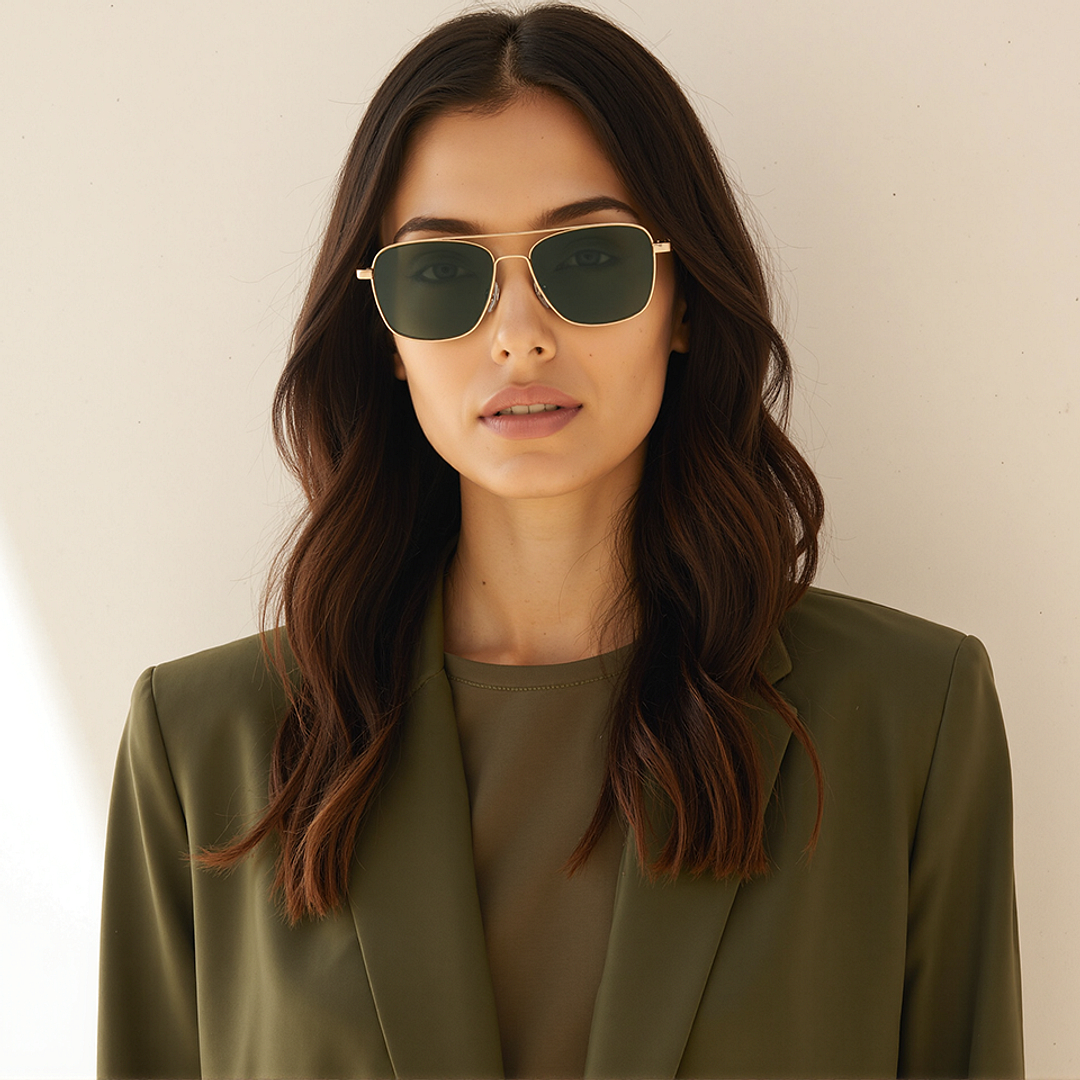 Gold Green Full Rim Square John Jacobs JJ Tints JJ S12473-C3