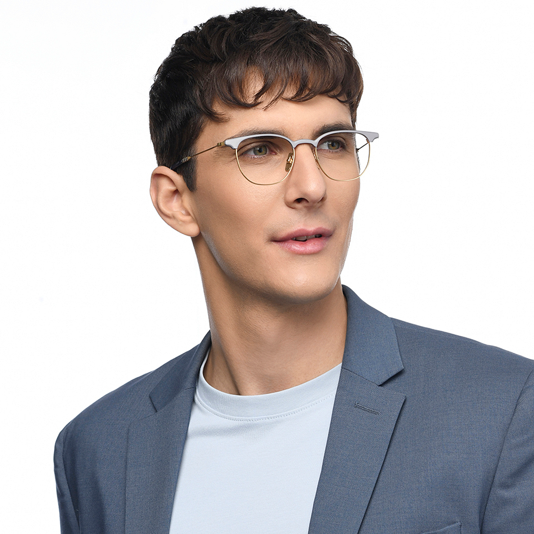 John Jacobs Online Gold Full Rim Clubmaster left side