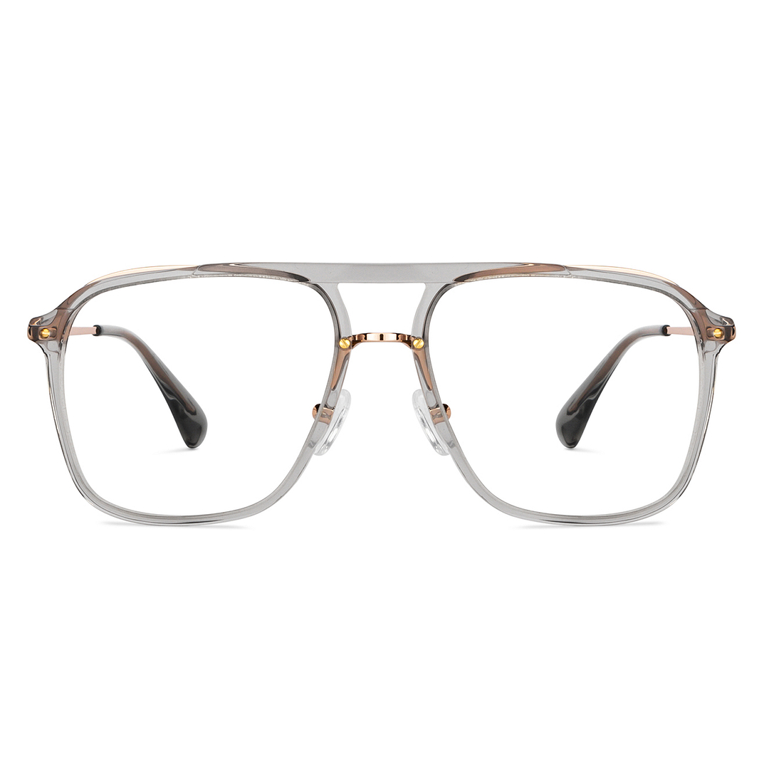 John Jacobs Online Gray Transparent Full Rim Aviator right side