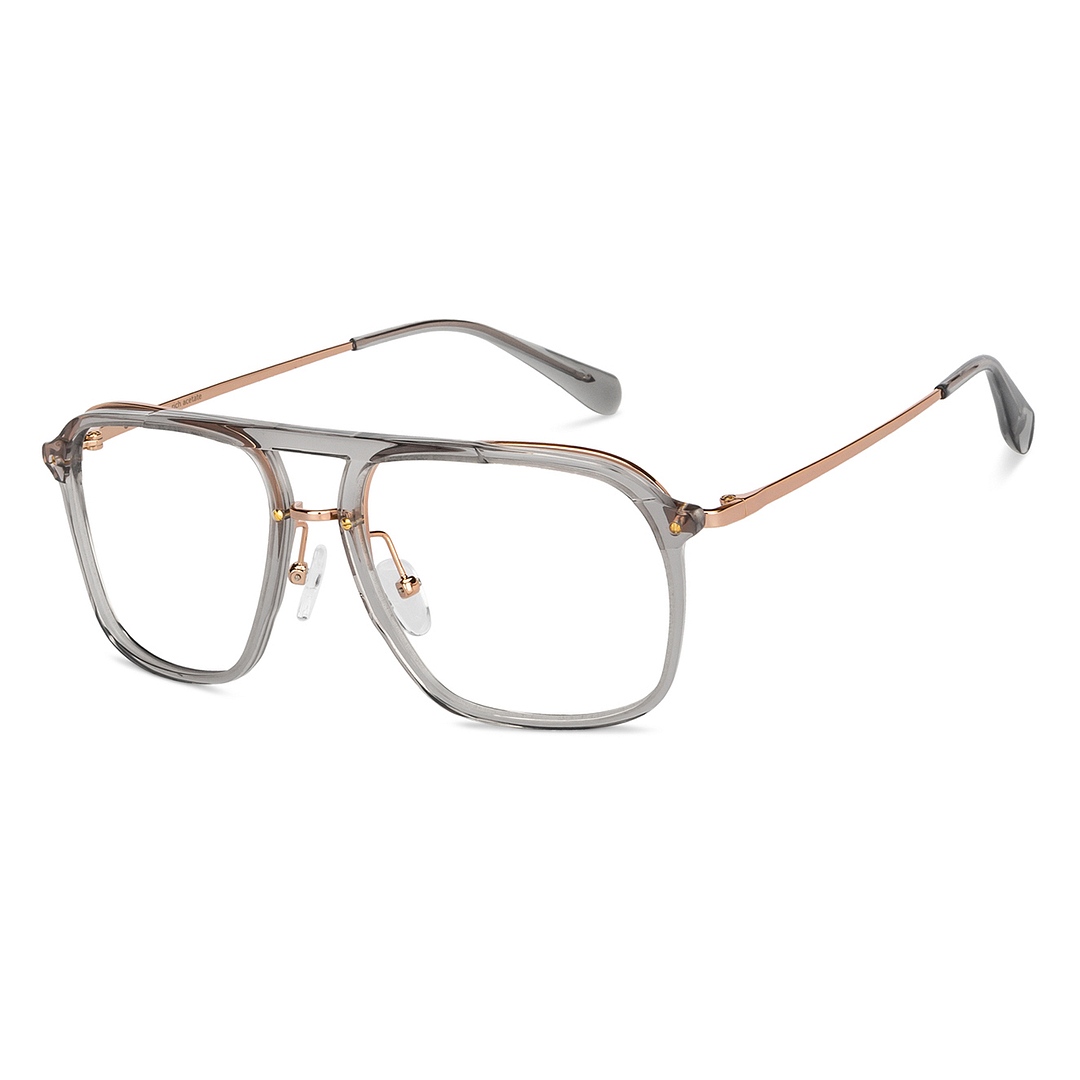 John Jacobs Online Gray Transparent Full Rim Aviator right side