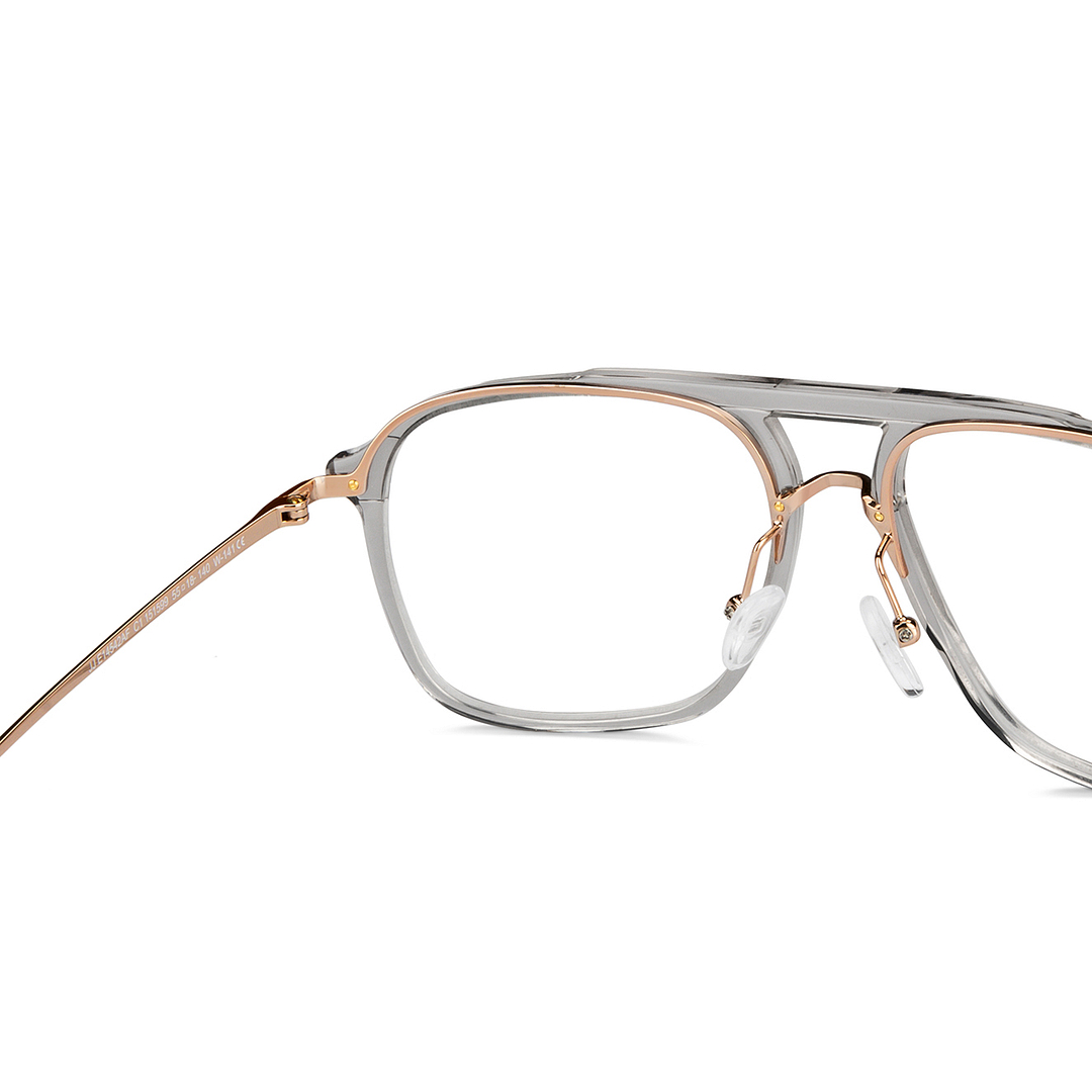 John Jacobs Online Gray Transparent Full Rim Aviator right side