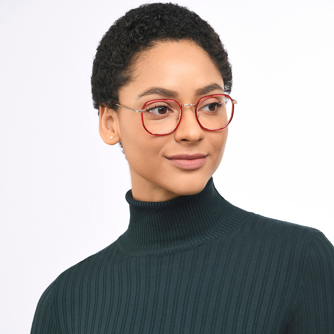 John Jacobs Online Gold Full Rim Square left side