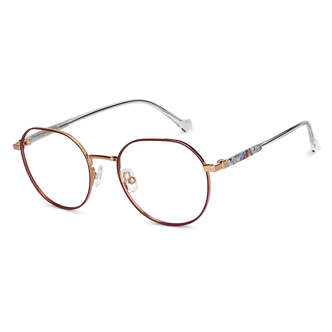 John Jacobs Gold Full Rim Geometric left side