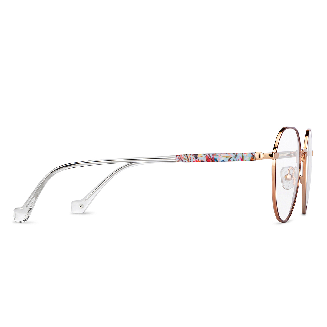 John Jacobs Gold Full Rim Geometric left side