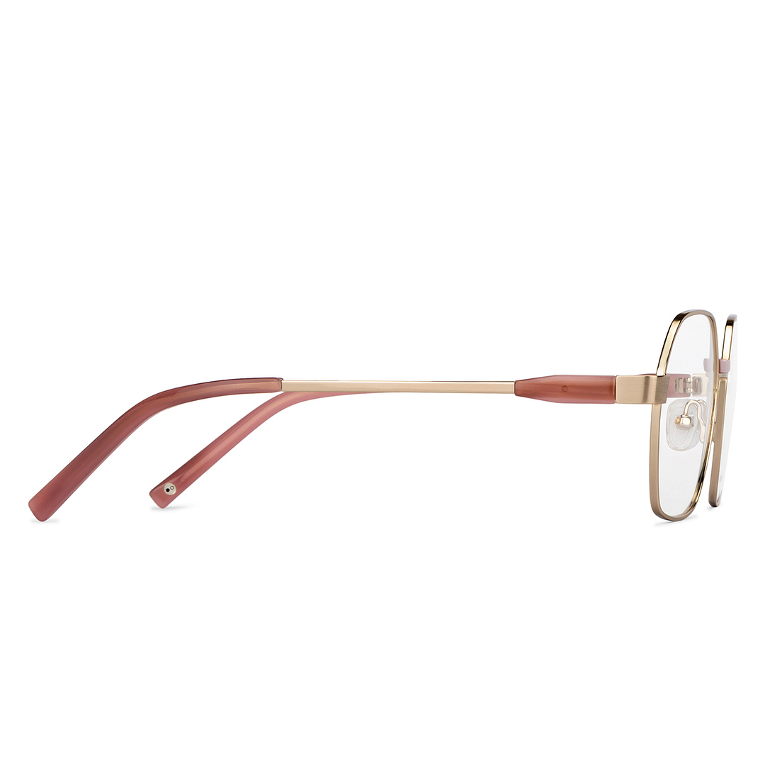 John Jacobs Online Gold Full Rim Hexagonal left side