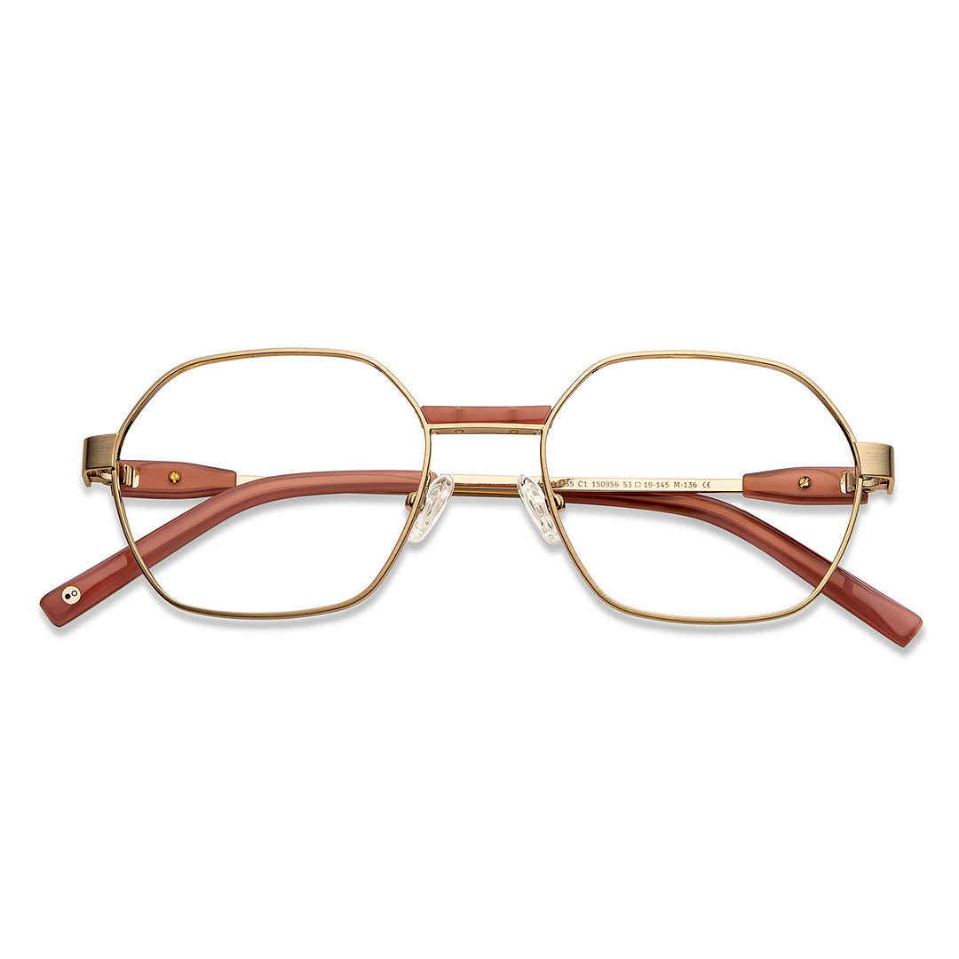 John Jacobs Online Gold Full Rim Hexagonal left side