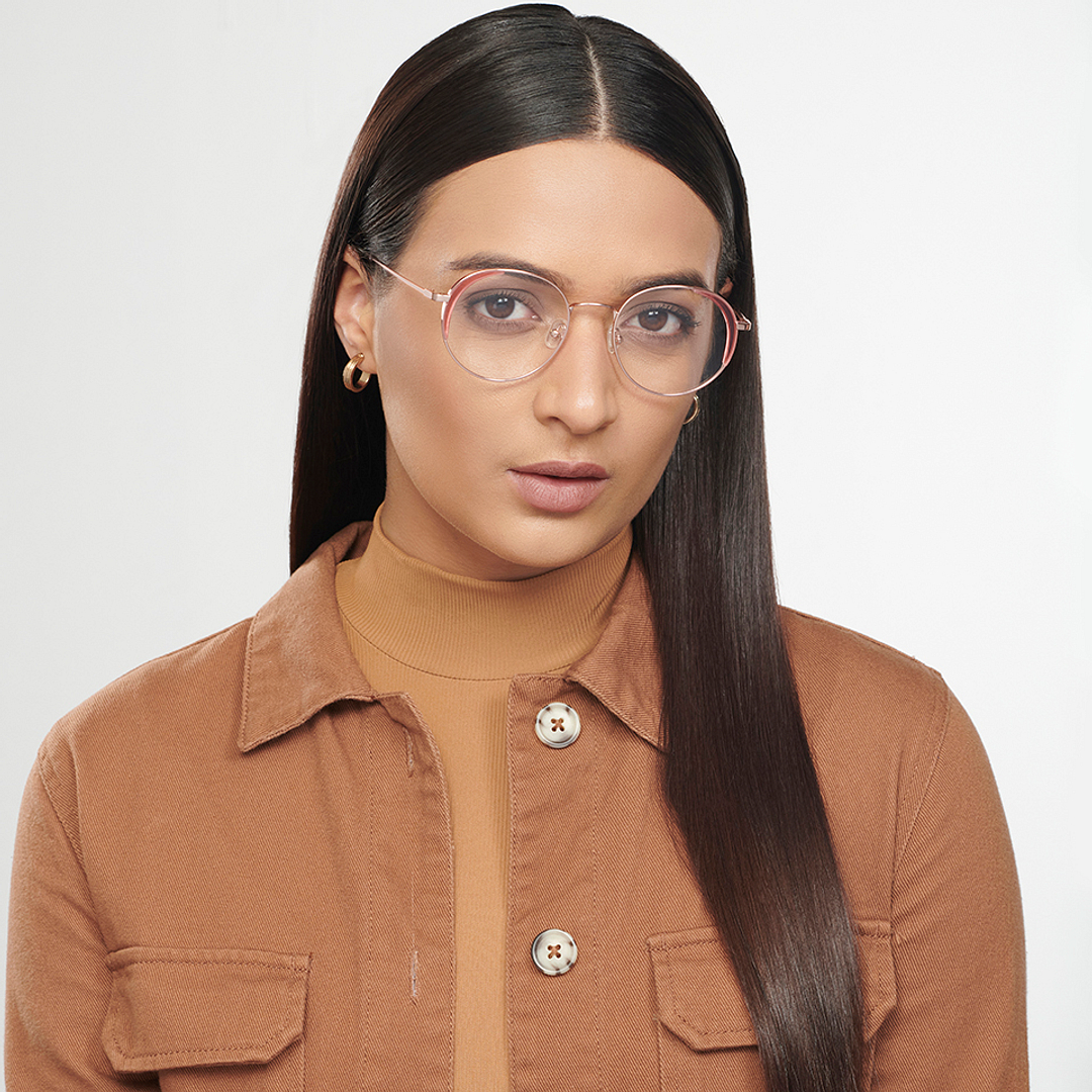 John Jacobs Online Gold Full Rim Round left side