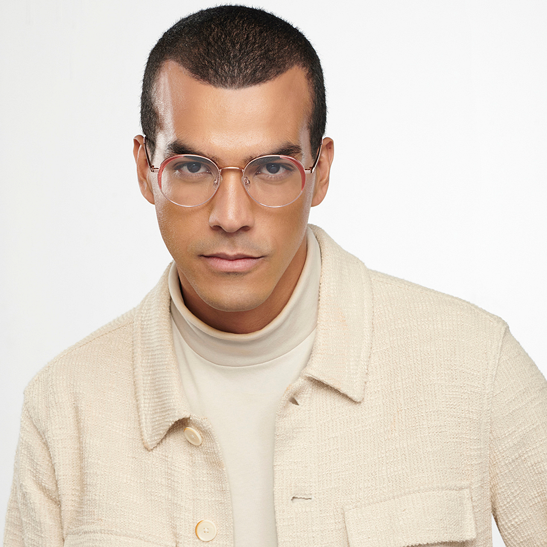 John Jacobs Online Gold Full Rim Round left side