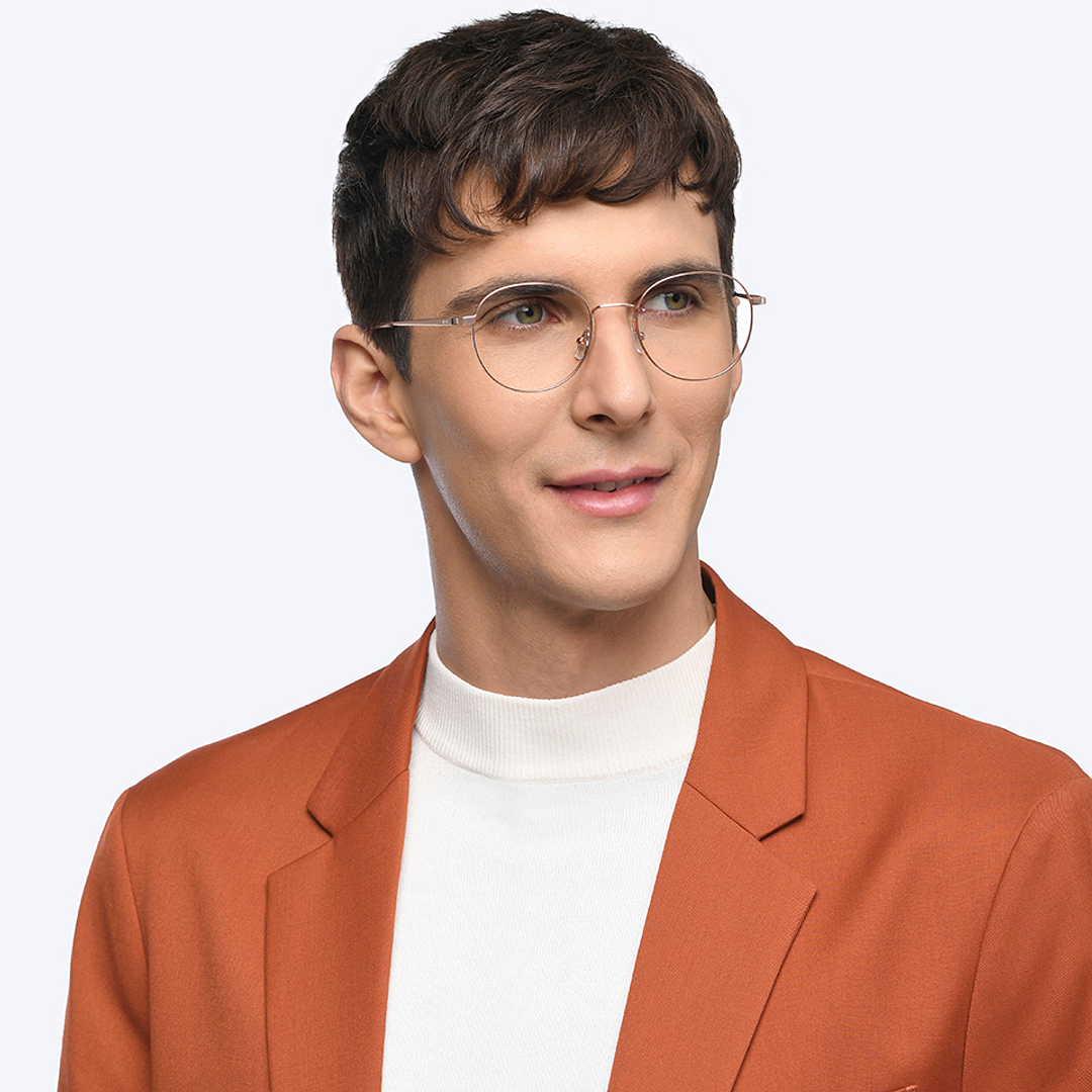 John Jacobs Online Gold Full Rim Round left side