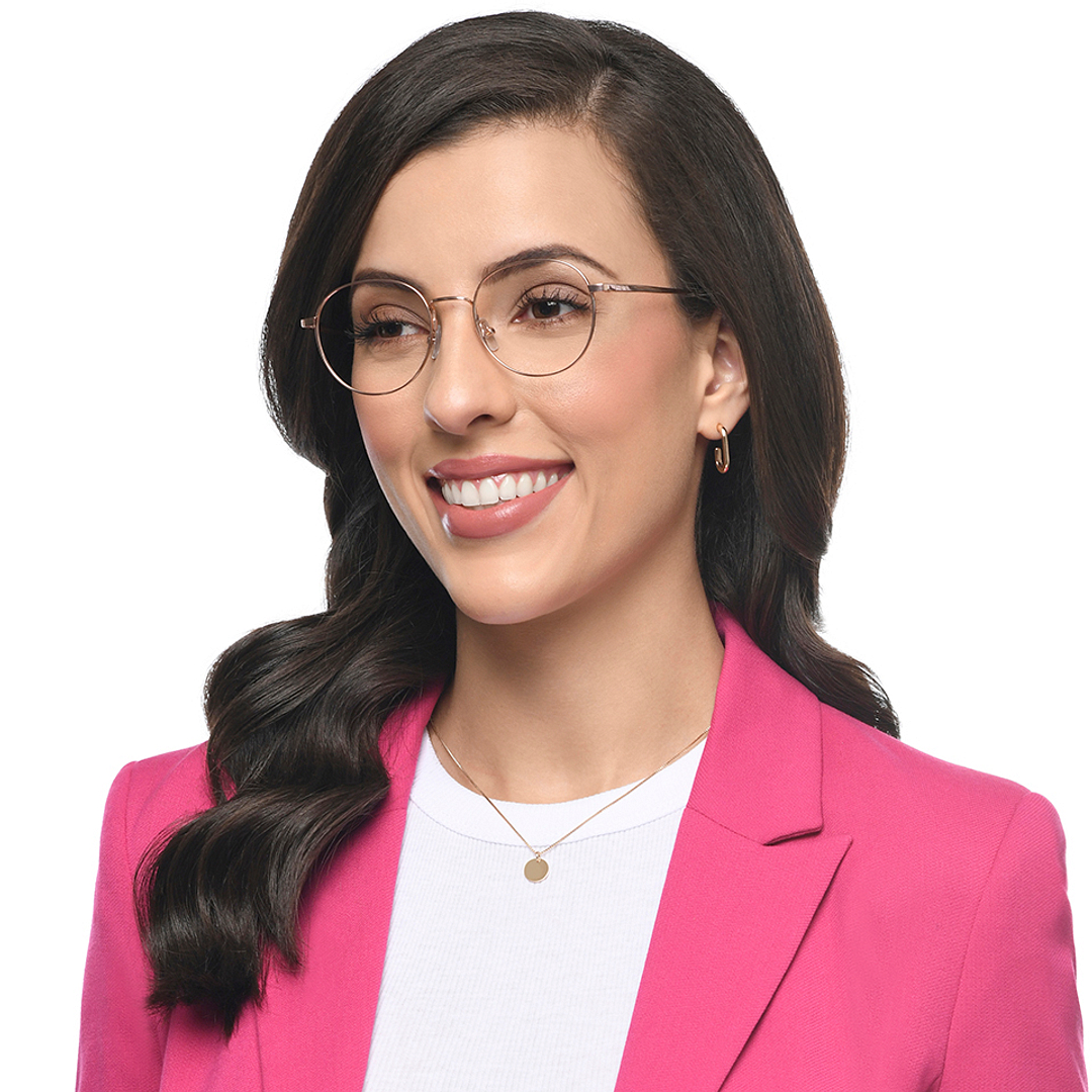 John Jacobs Online Gold Full Rim Round left side