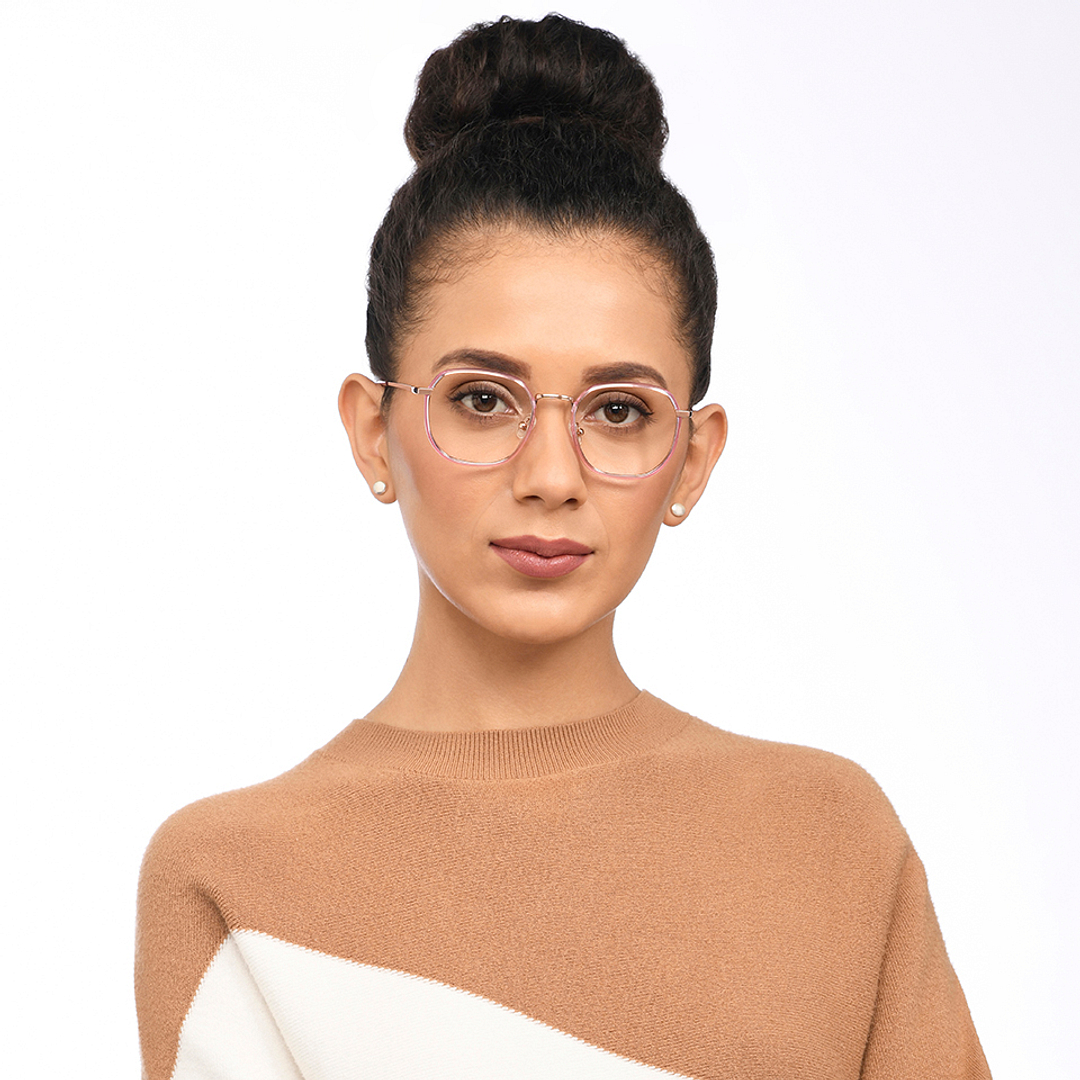 John Jacobs Online Gold Full Rim Square left side