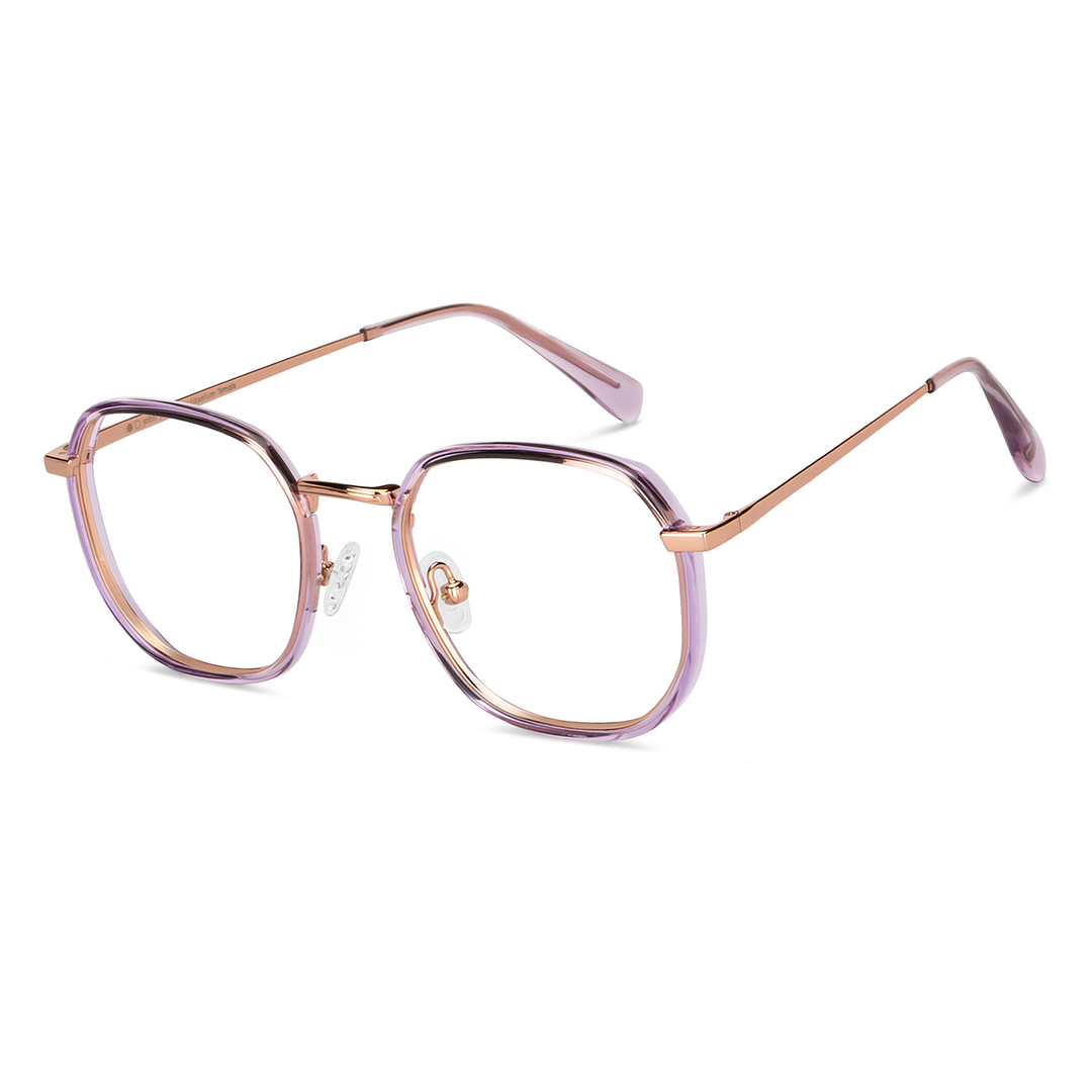 John Jacobs Purple Transparent Full Rim Geometric right side