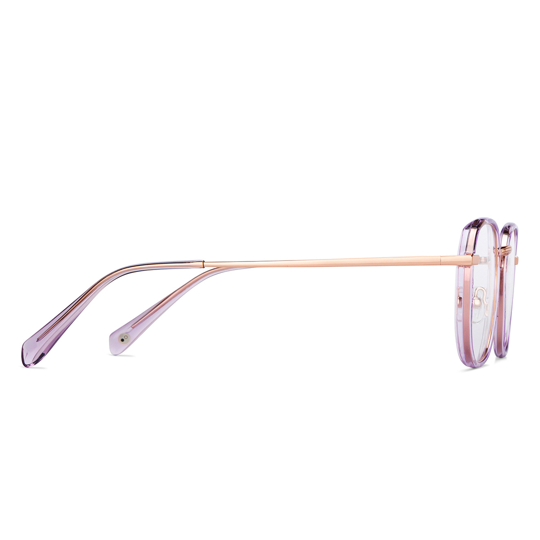 John Jacobs Purple Transparent Full Rim Geometric left side