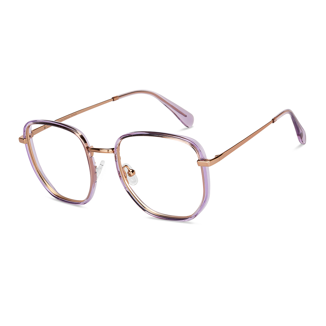 John Jacobs Purple Transparent Full Rim Geometric left side