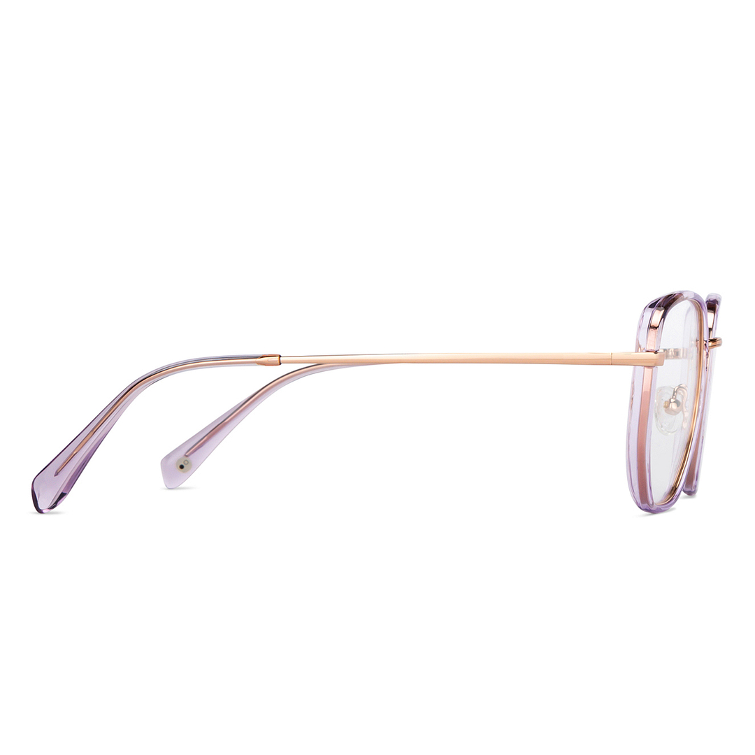 John Jacobs Purple Transparent Full Rim Geometric left side