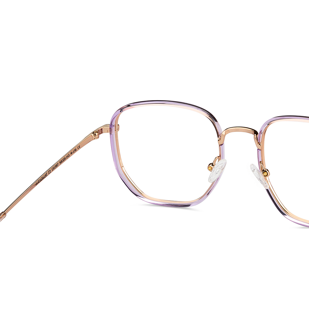 John Jacobs Purple Transparent Full Rim Geometric right side
