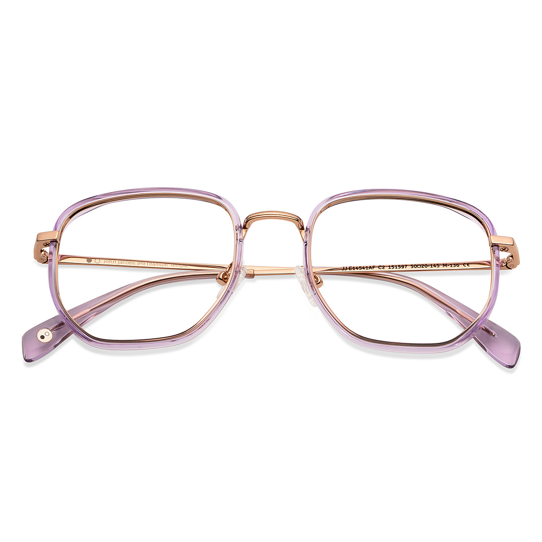 John Jacobs Purple Transparent Full Rim Geometric left side