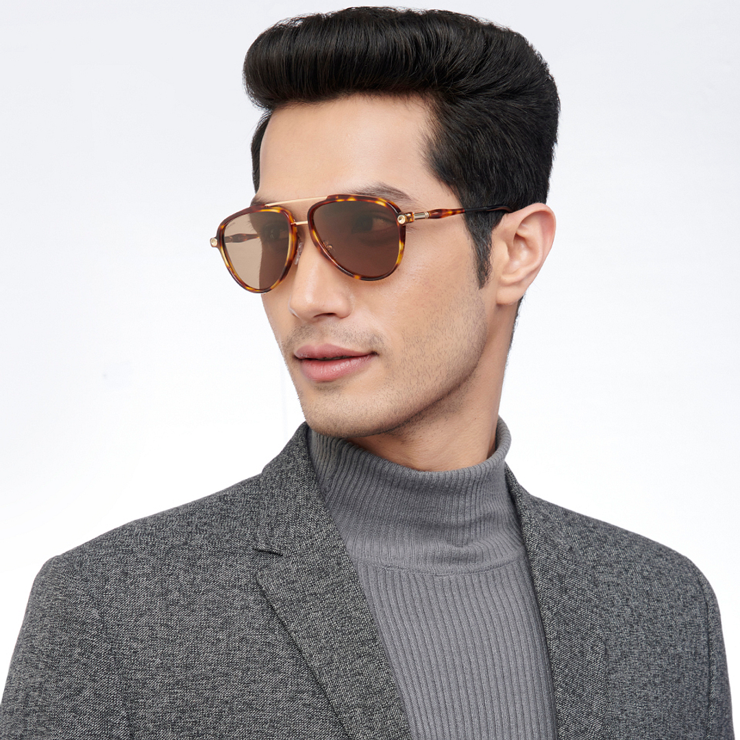 John Jacobs Gold Full Rim Aviator left side