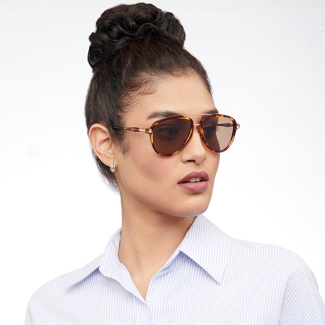 John Jacobs Gold Full Rim Aviator left side