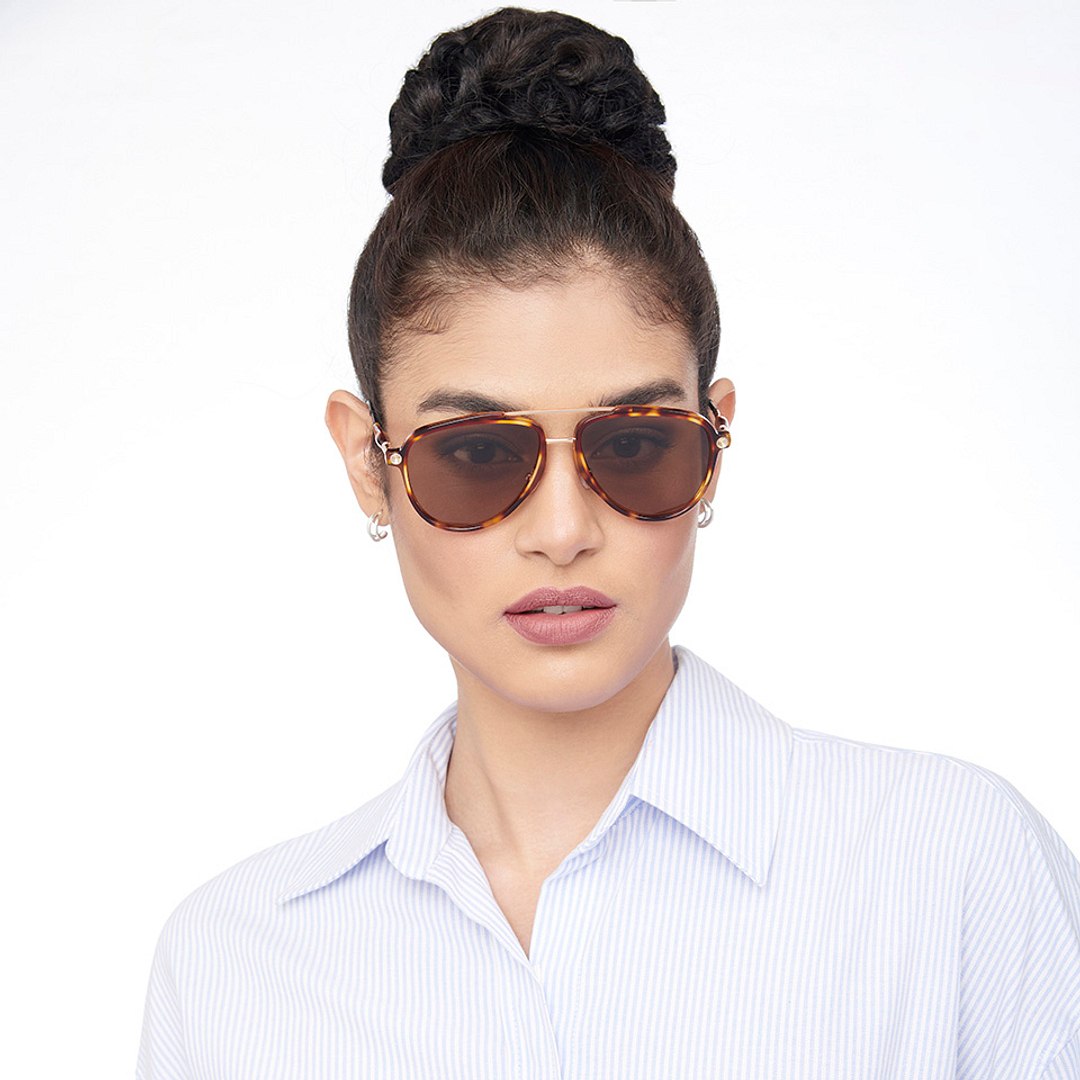 John Jacobs Gold Full Rim Aviator right side