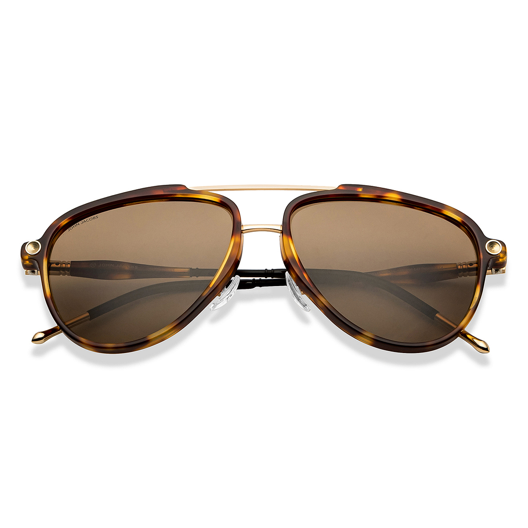 John Jacobs Gold Full Rim Aviator left side