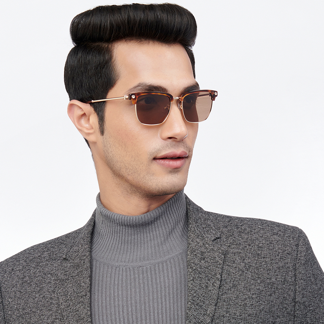 John Jacobs Gold Full Rim Clubmaster left side