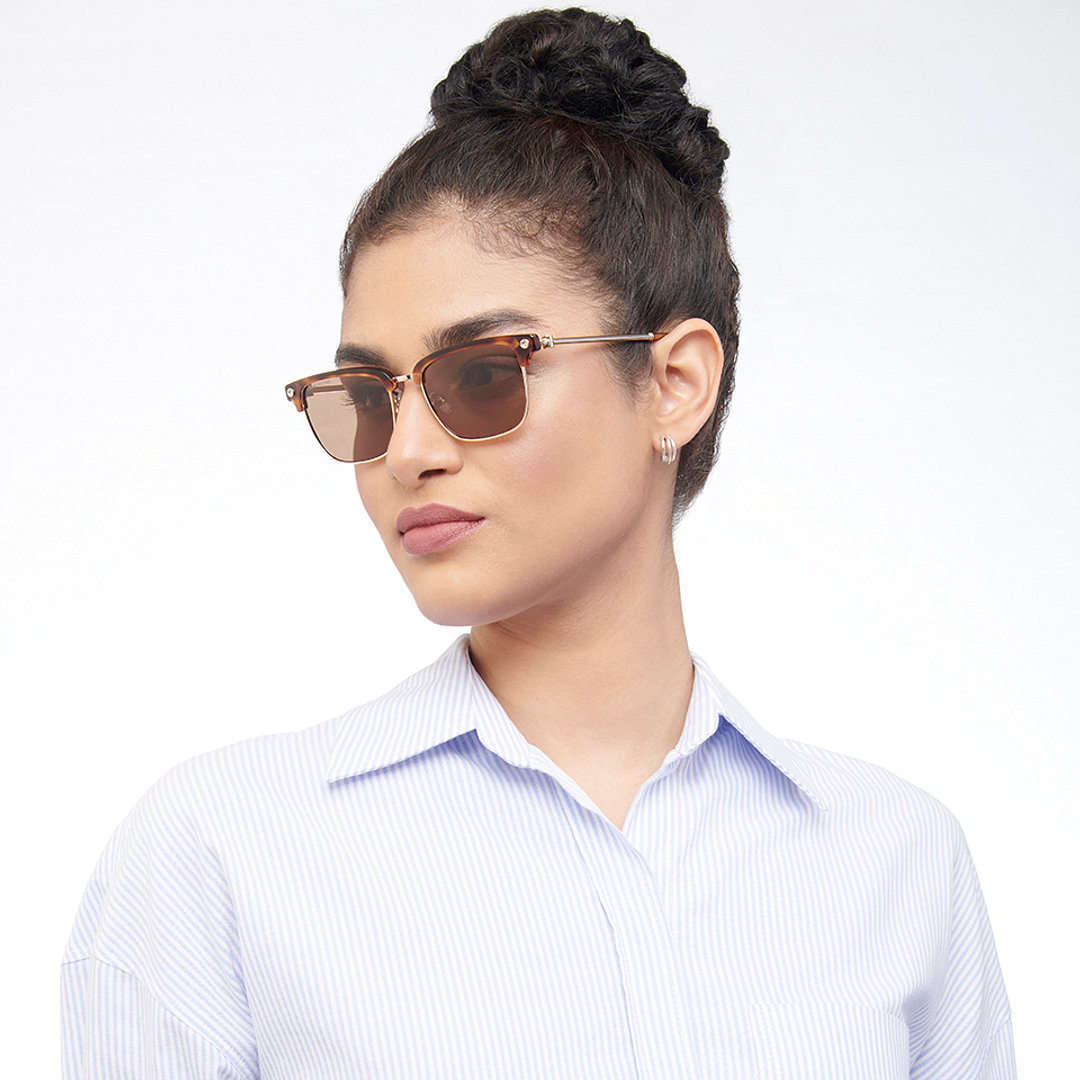 John Jacobs Gold Full Rim Clubmaster right side