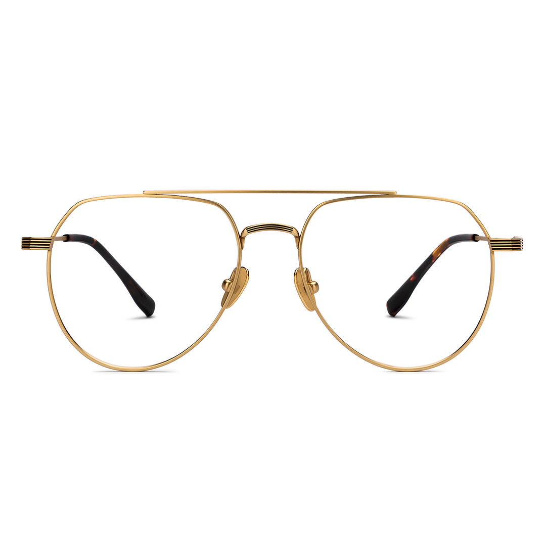 John Jacobs Gold Full Rim Aviator left side
