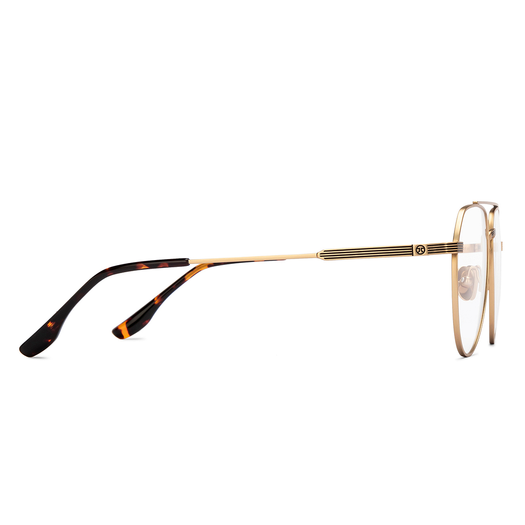 John Jacobs Gold Full Rim Aviator left side