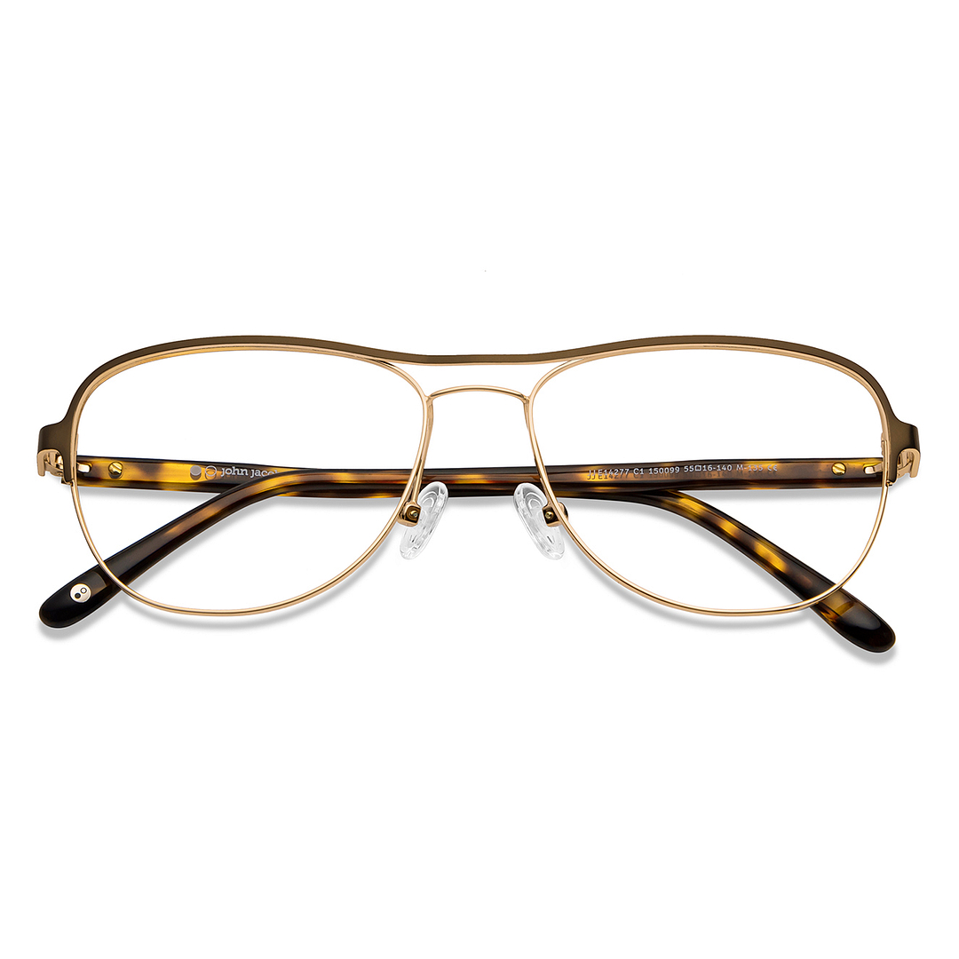 John Jacobs Online Gold Full Rim Aviator left side